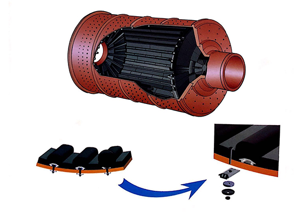 球磨机橡胶衬板